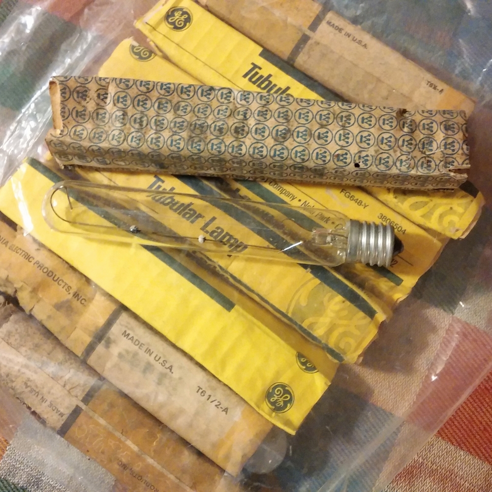 Lot of Vintage Tubular Lamp Bulbs, GE, Sylvania, Westinghouse